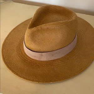 Janessa Leone brown straw packable hat